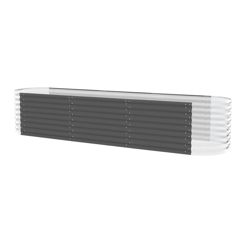 ALUMINUM-COATED ZINC SHEET GARDEN BED ROUND CORNER 82x322x63CM Steelmates
