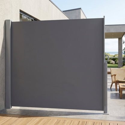 Retractable Side Awning Shade 2 x 3m - Grey  steelmates