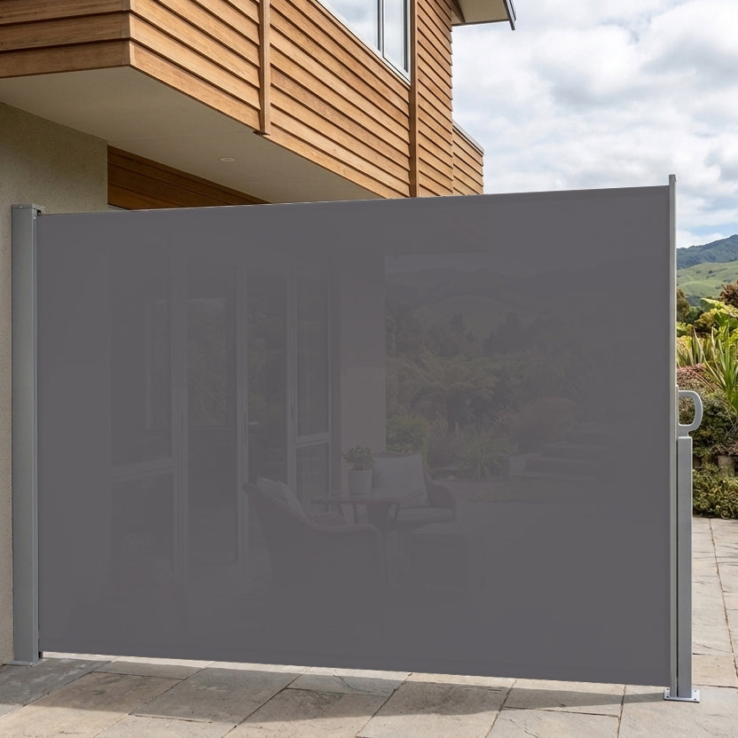 Retractable Side Awning Shade 2 x 3m - Grey  steelmates