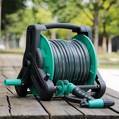 30m Garden Hose Reel with Reinforced Hose & Adjustable Spray Gun  Steelmates