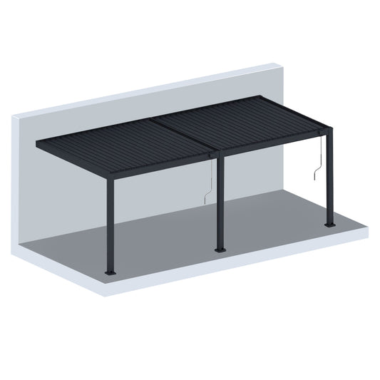 Wall-Mounted Manual Double-Layer Louver Pergola 3×6×2.5m