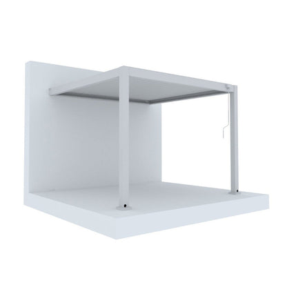 Wall-Mounted Manual Double-Layer Louver Pergola 3×3×2.5m White  Steelmates