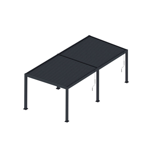 6000 L x 3000 W x 2500 H Louvred Pergola Louvre Roof Dark Grey
