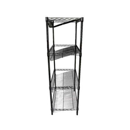 Epoxy 4 Tier Chrome Wire Slanted Shelving 1800x450xH1800 Black