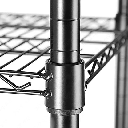 Epoxy 4 Tier Chrome Wire Slanted Shelving 1800x450xH1800 Black