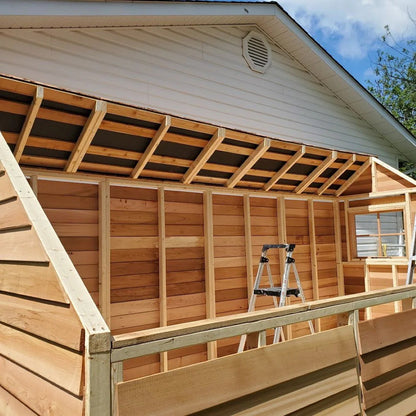3.5x2.2m Cedar Sunhouse Shed with Polycarbonate Roof  Steelmates