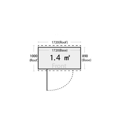 1.72m x 0.89m Garden Sheds Grey