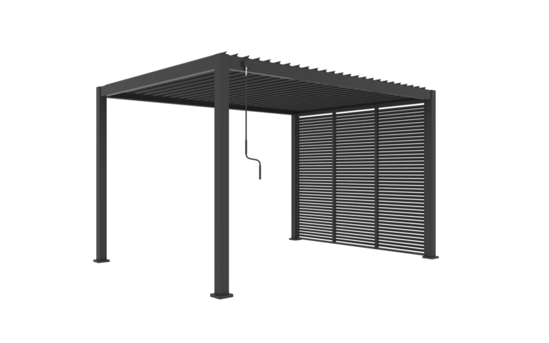 Louvred Pergola Louvre Roof Shutter Wall Dark Grey - 1.235m