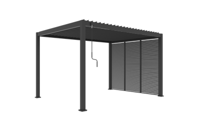 Louvred Pergola Louvre Roof Shutter Wall Dark Grey - 1.235m
