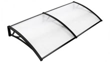 Door Canopy W200xD100cm DIY Window Door Awning Sun Shade with Clear Roof Panel