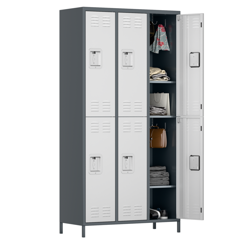 6-Door Storage Locker Combination Steel Cabinet