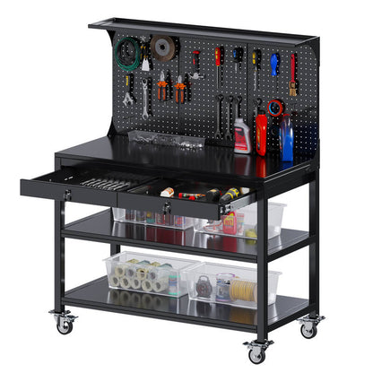 1200MM x 580MM x 900MM Heavy Mobile Workbench With Drawers