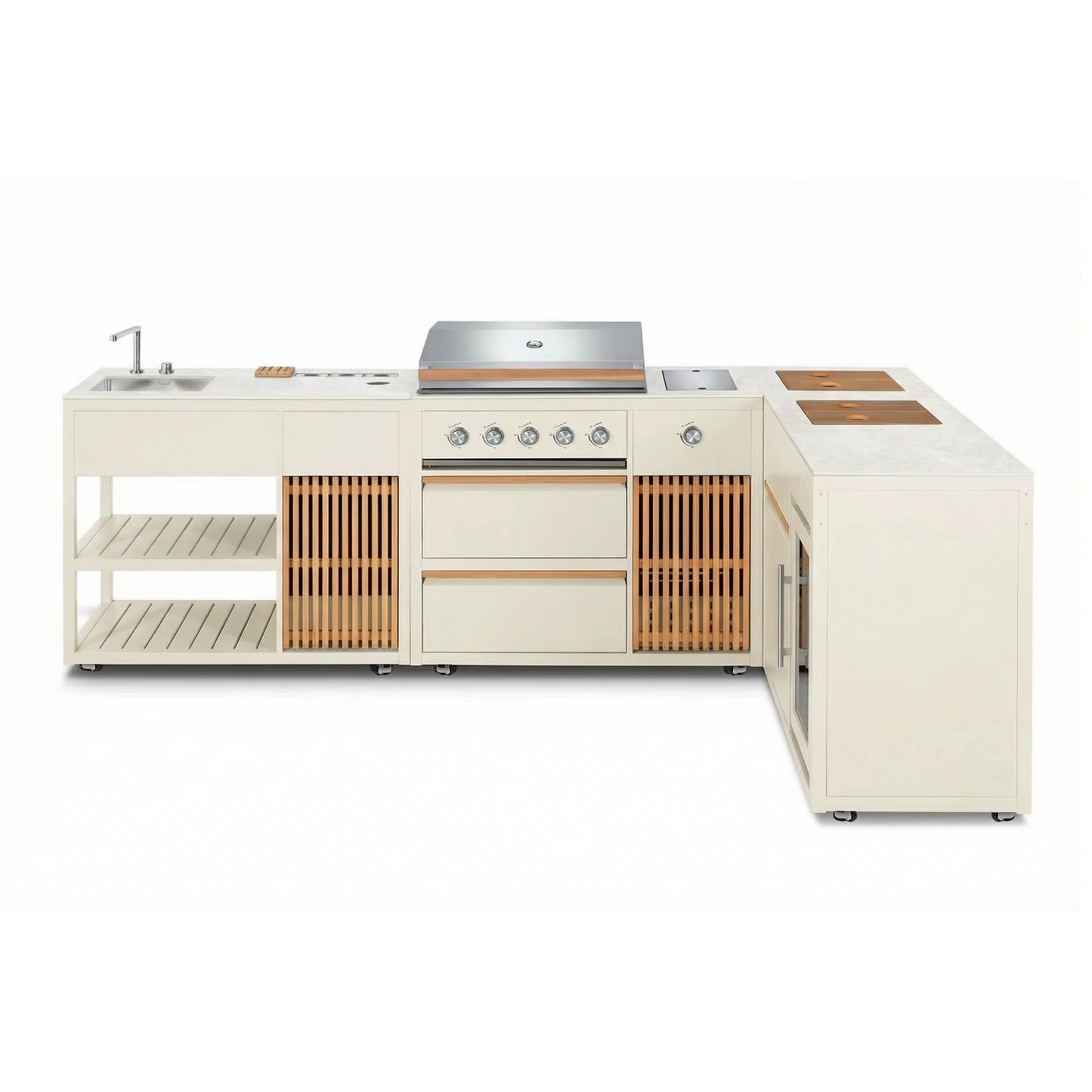 Outdoor Kitchen 4-in-1 Grill, Sink, Fridge & Corner Configuration  Steelmates
