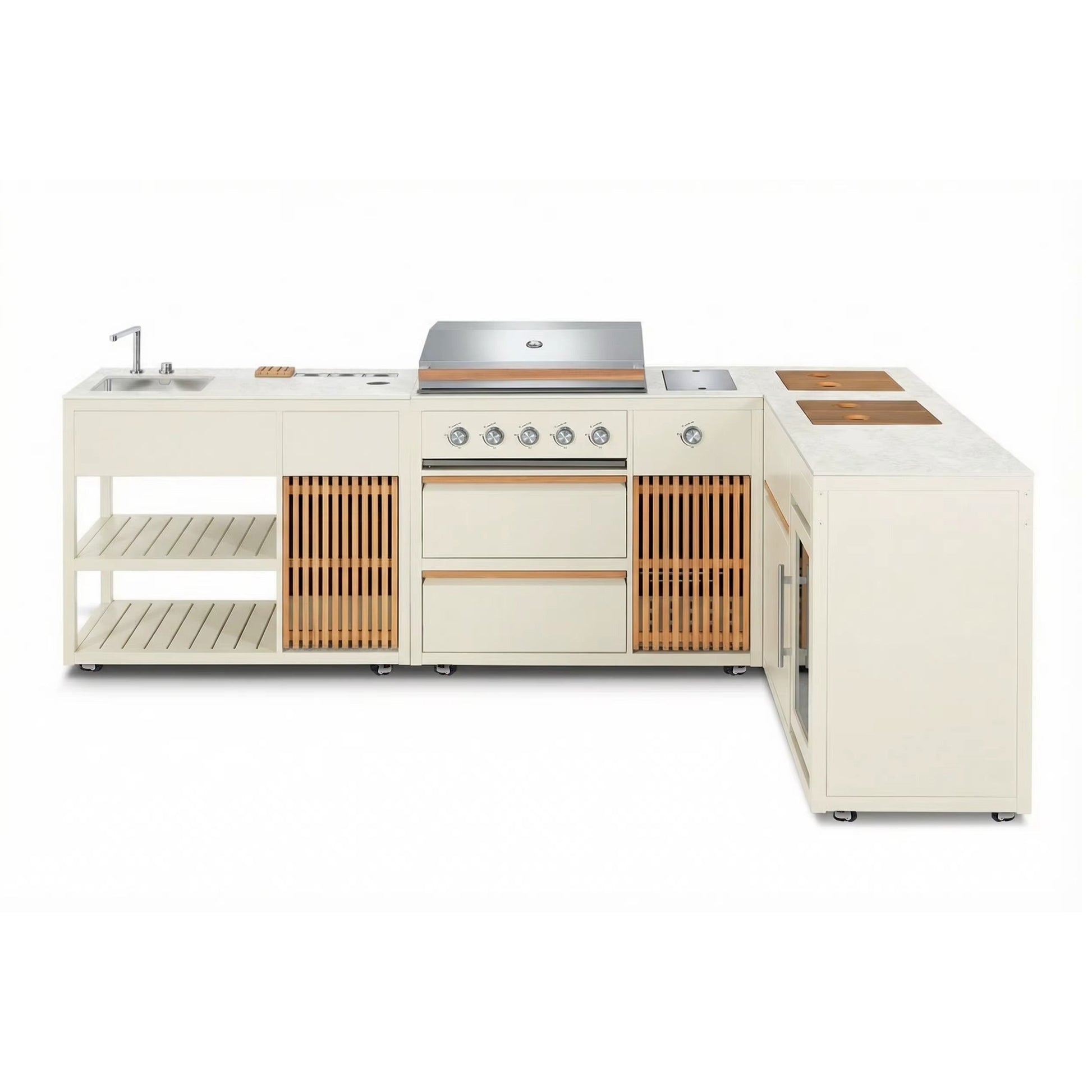 Outdoor Kitchen 4-in-1 Grill, Sink, Fridge & Corner Configuration  Steelmates