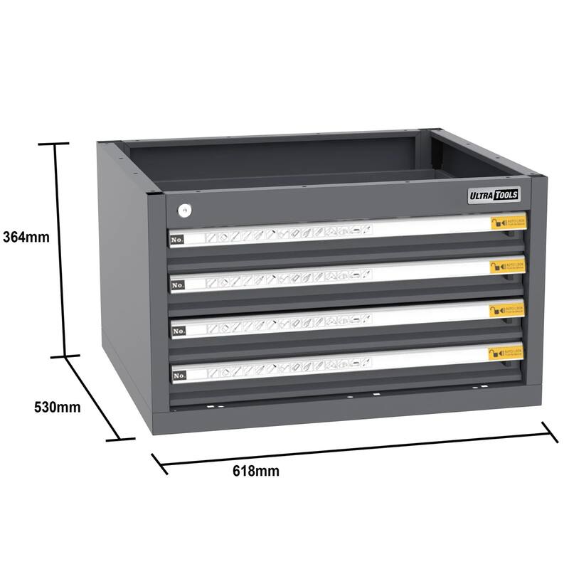 PRO SERIES 3718MM x 580MM x 2020MM BLACK WORKSHOP GARAGE STORAGE CABINET SET