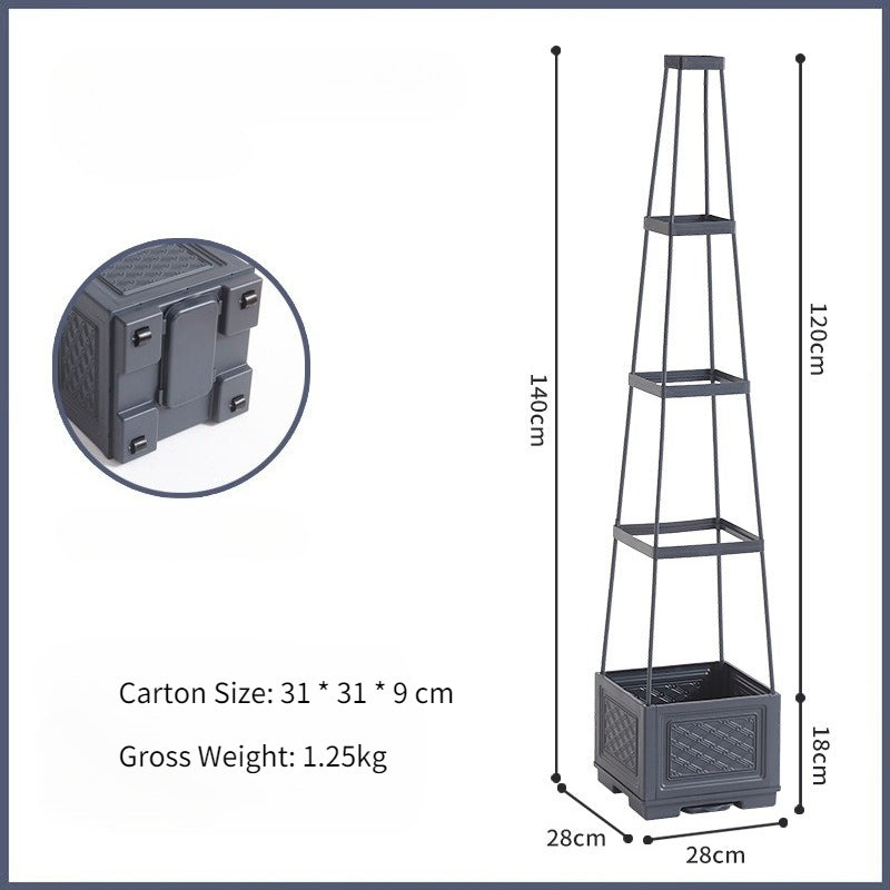 Wheeled Climbing Planter Box with Trellis  Steelmates