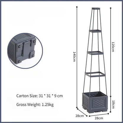 Wheeled Climbing Planter Box with Trellis  Steelmates