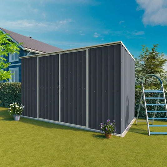 3.39m x 1.72m Garden Shed Grey FORT6 New Model Steelmates