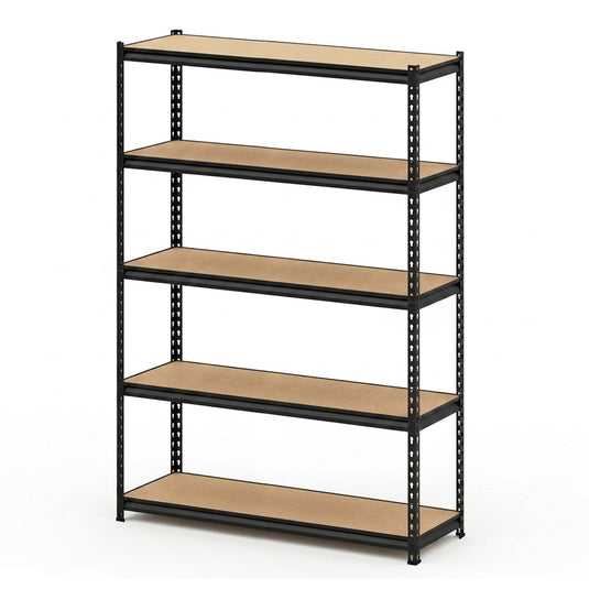 Boltless Shelving with 5 Level MDF Shelves H1800 x 1200 x 450mm  Steelmates