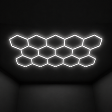 Single Garage Hexagon LED Light 4083 x 2358 mm - 14 Grid System  Steelmates