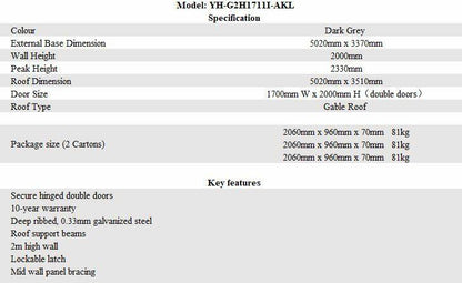 5.02m x 3.37m Garden Shed The Mothership
