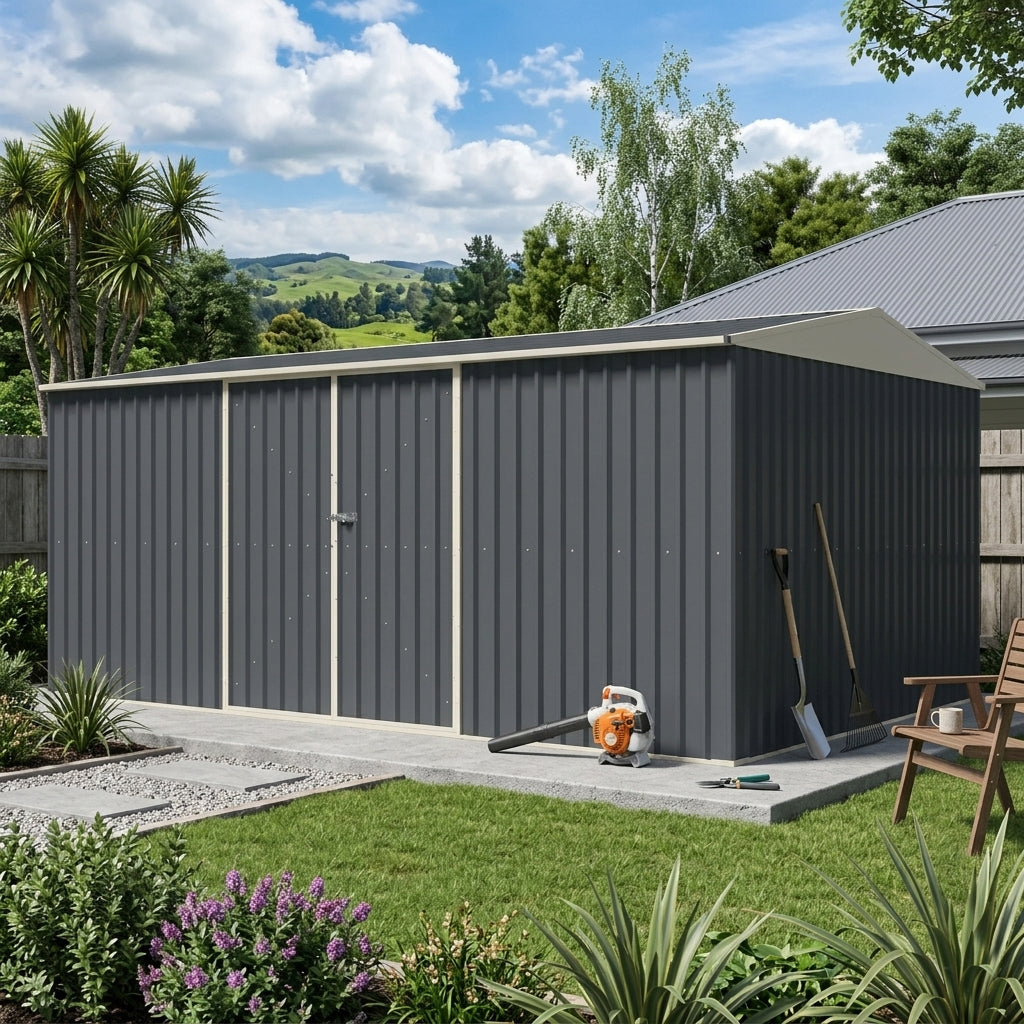 5.02m x 3.37m Garden Shed The Mothership Big Garden Sheds Steelmates