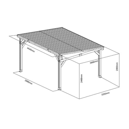 3986 L x 3350 W x 2488 H Outdoor Patio Cedar Wood Gazebo