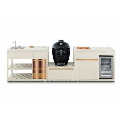Outdoor Kitchen 3-in-1 Kamado, Sink & Fridge Configuration  Steelmates