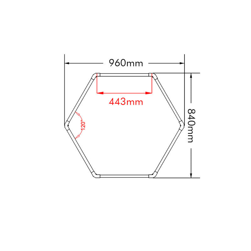 Wall Mount and Office Hexagon LED Light 840 x 960 mm - 1  Grid System
