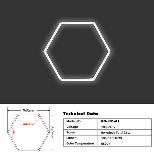 Wall Mount and Office Hexagon LED Light 840 x 960 mm - 1  Grid System  steelmates