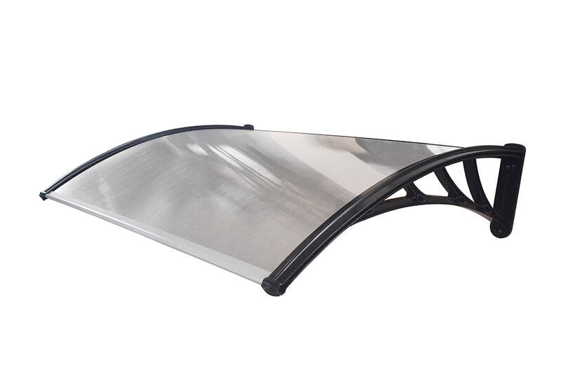 Door Canopy W150xD100cm DIY Window Door Awning Sun Shade with Clear Roof Panel