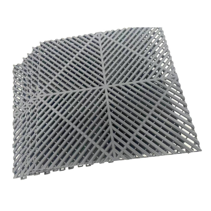 Interlocking Garage Floor Tiles 40x40x1.8 cm Deck Tile Grey