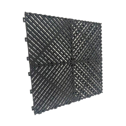 Interlocking Garage Floor Tiles 40x40x1.8 cm Deck Tile Black