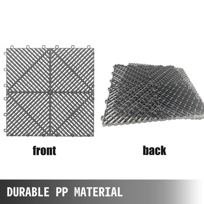 Interlocking Garage Floor Tiles 40x40x1.8 cm Deck Tile Grey