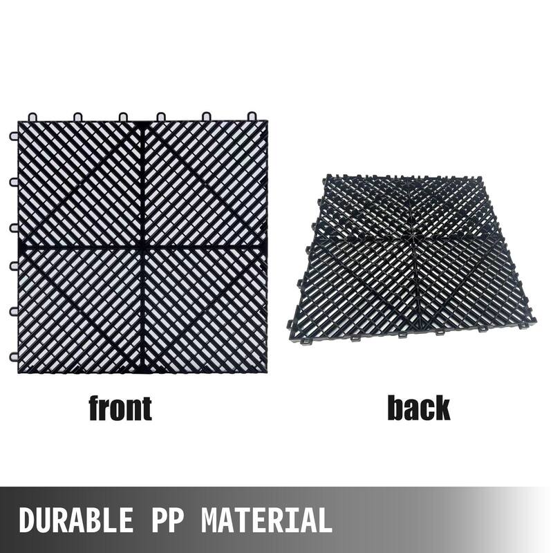 Interlocking Garage Floor Tiles 40x40x1.8 cm Deck Tile Black