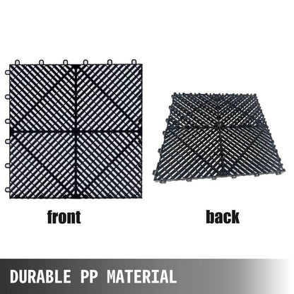 Interlocking Garage Floor Tiles 40x40x1.8 cm Deck Tile Black