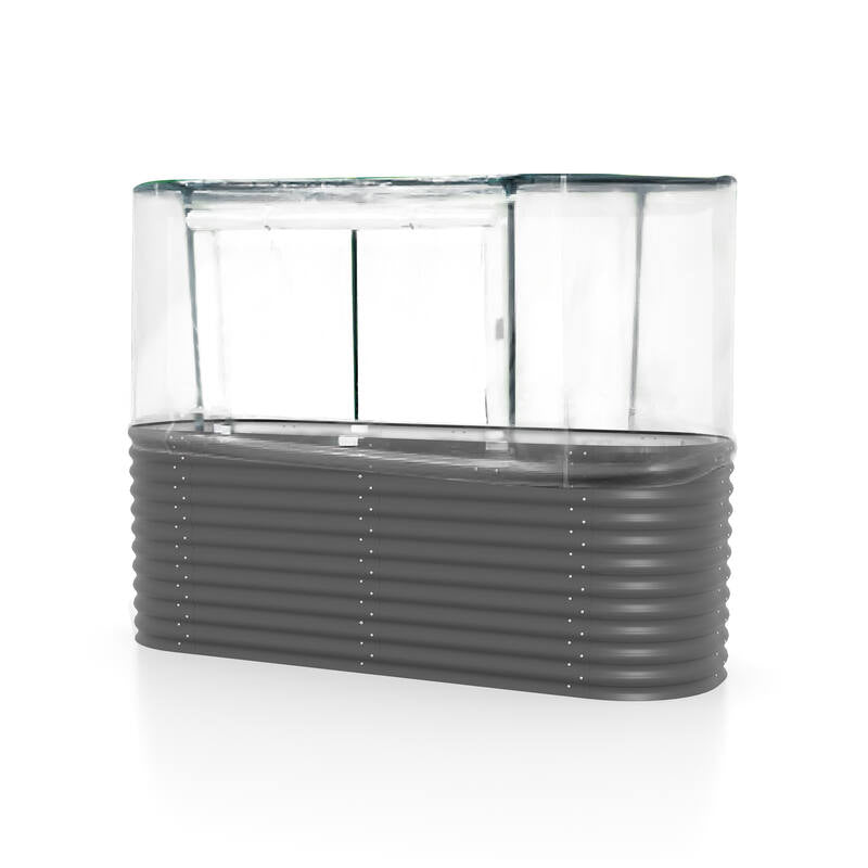 ALUMINUM-COATED ZINC SHEET GARDEN BED WITH COVER 242x82x160CM