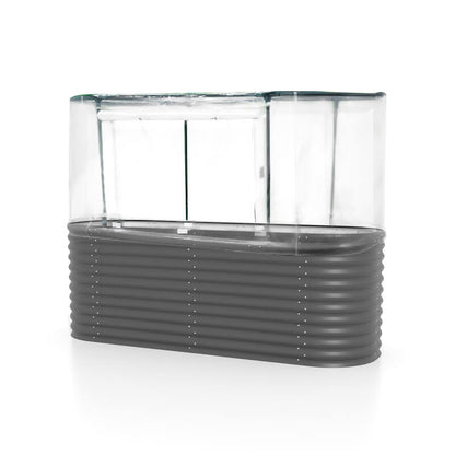 ALUMINUM-COATED ZINC SHEET GARDEN BED WITH COVER 242x82x160CM