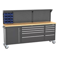 84" Heavy Duty Tool Cabinet Work Bench with 10 Drawers 2278 x 511 x 1483 mm  Steelmates