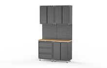 1355mm x 480mm x 2319mm Black Workshop Garage Storage Cabinet Set