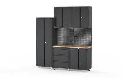 2030 x 480 x 2319mm Black Workshop Garage Storage Cabinet Set