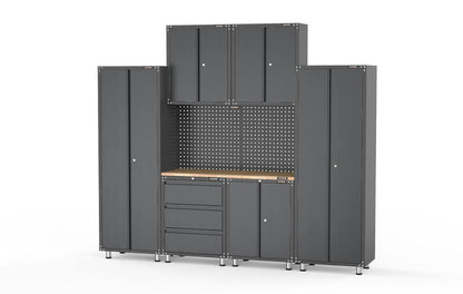 2704mm x 480mm x 2319mm Black Workshop Garage Storage Cabinet Set Model B