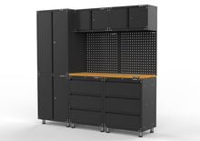 2030mm x 480mm x 1870mm Black Workshop Garage Storage Cabinet Set Model C