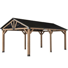 5710 L x 3360 W x 2950 H Outdoor Patio Cedar Wood Gazebo Pitched Roof Hard Top B