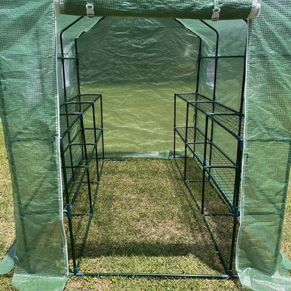 EcoPro 143 x214 x 195cm Walk-in Mini Greenhouse PE Cover Plant Garden Shed