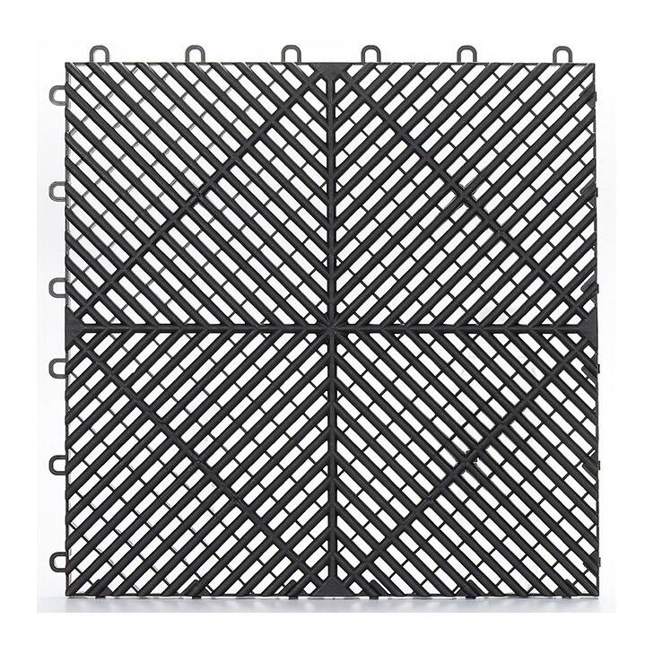 Interlocking Garage Floor Tiles 40x40x1.8 cm Deck Tile Grey