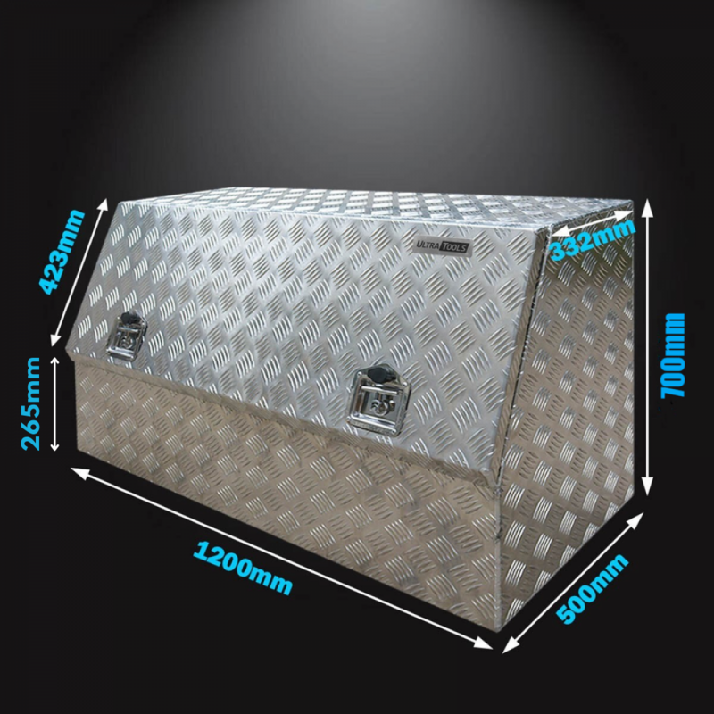 Aluminium Ute Tool Box 2.5mm 1200x500x700mm Side Opening Vehicle Storage