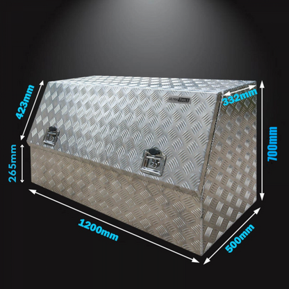 Aluminium Ute Tool Box 2.5mm 1200x500x700mm Side Opening Vehicle Storage