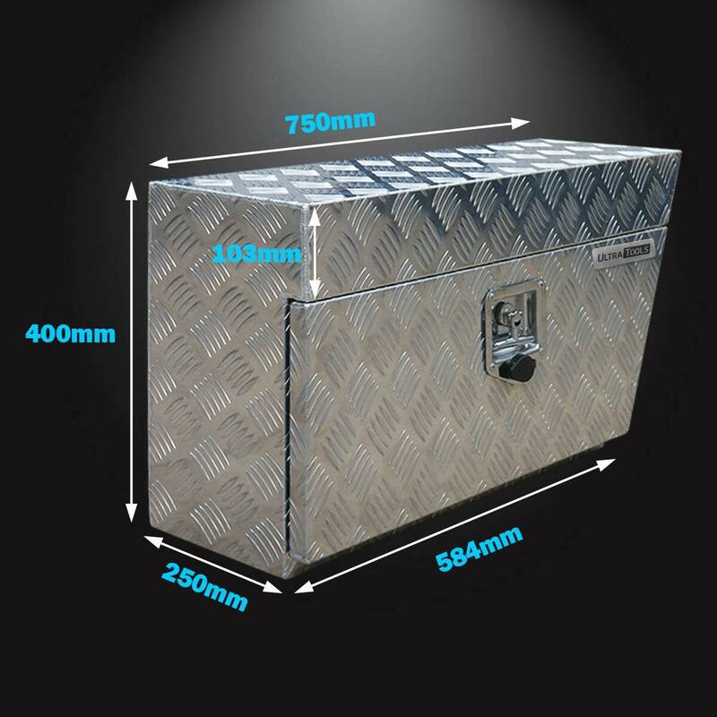 Ultra Tools Aluminium Full Side Opening Tool Box + Under Tray Side Tool Box