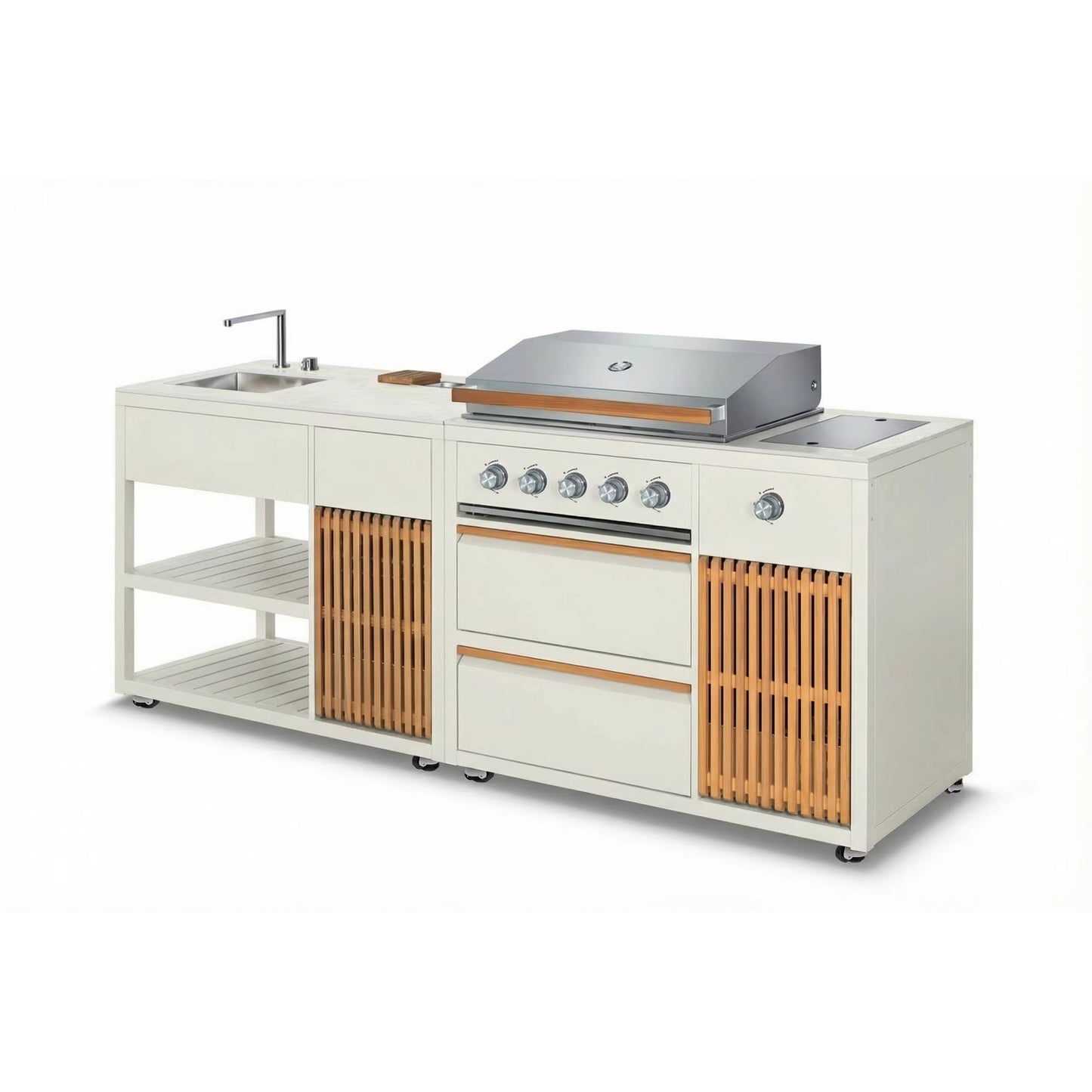 Outdoor Kitchen 2-in-1 Gas Grill & Sink Configuration  Steelmates